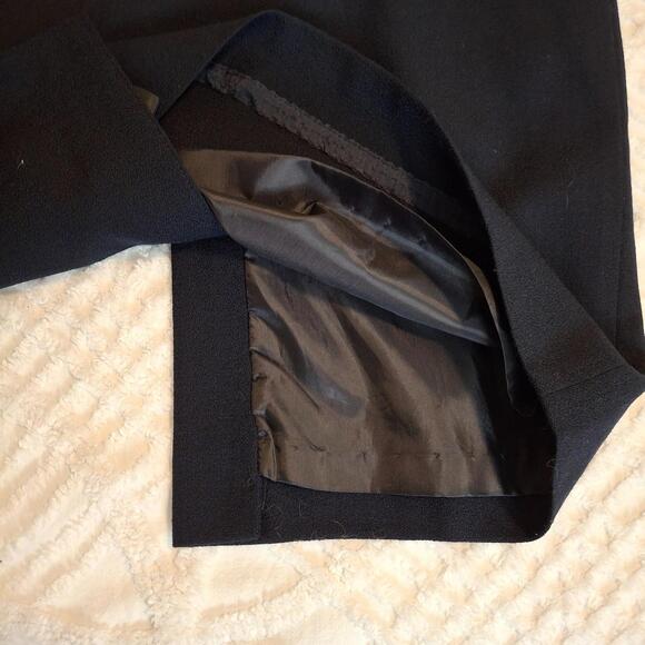 Rena Rowan For Saville Women's Size 12 Navy Blue Wool Skirt Lined Back Zip Slit - Picture 9 of 11